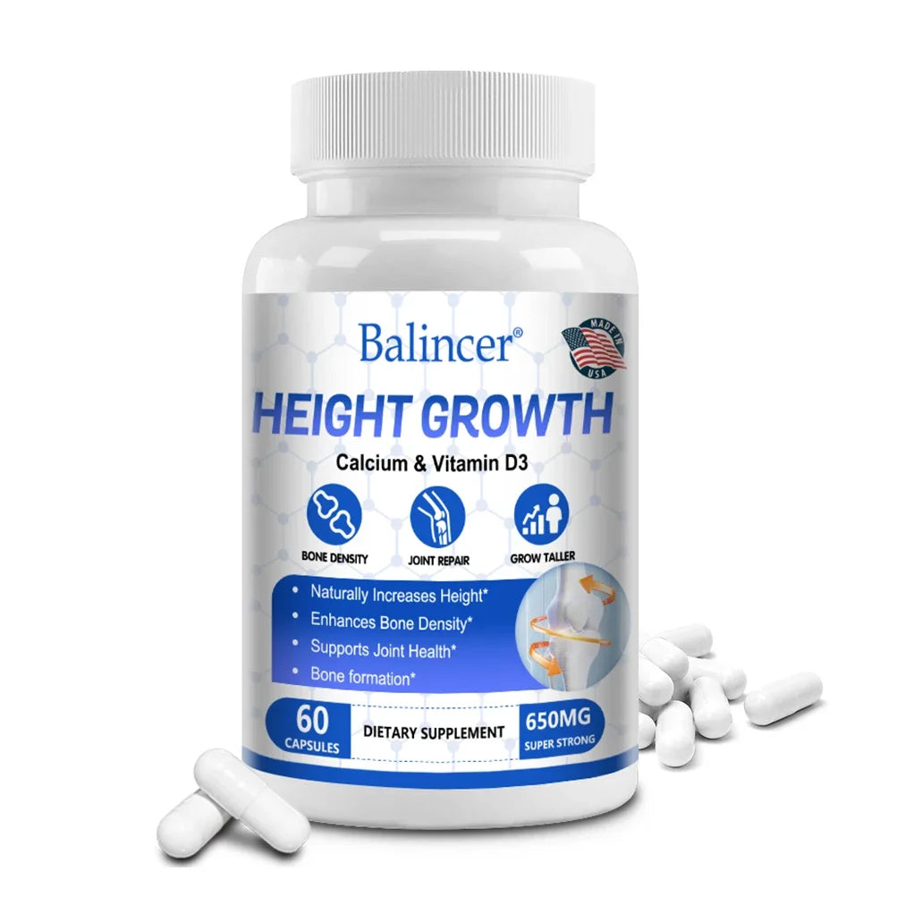 Bone & Height Support Supplement — Natural Vitamin D3 Formula