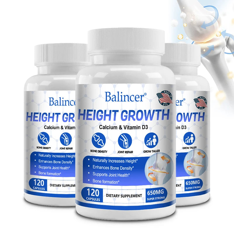 Bone & Height Support Supplement — Natural Vitamin D3 Formula