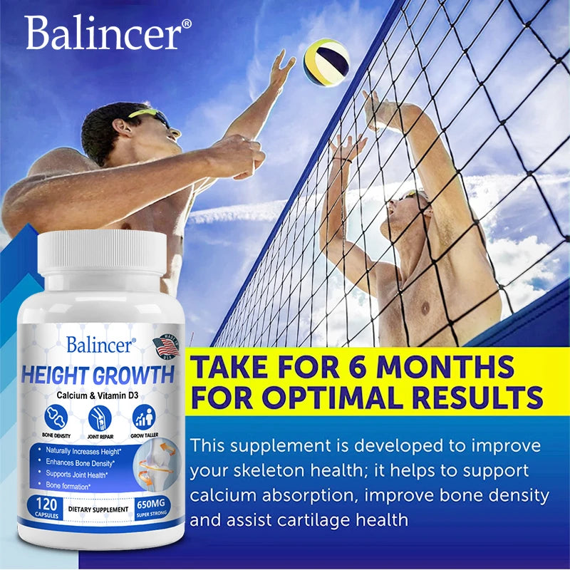 Bone & Height Support Supplement — Natural Vitamin D3 Formula