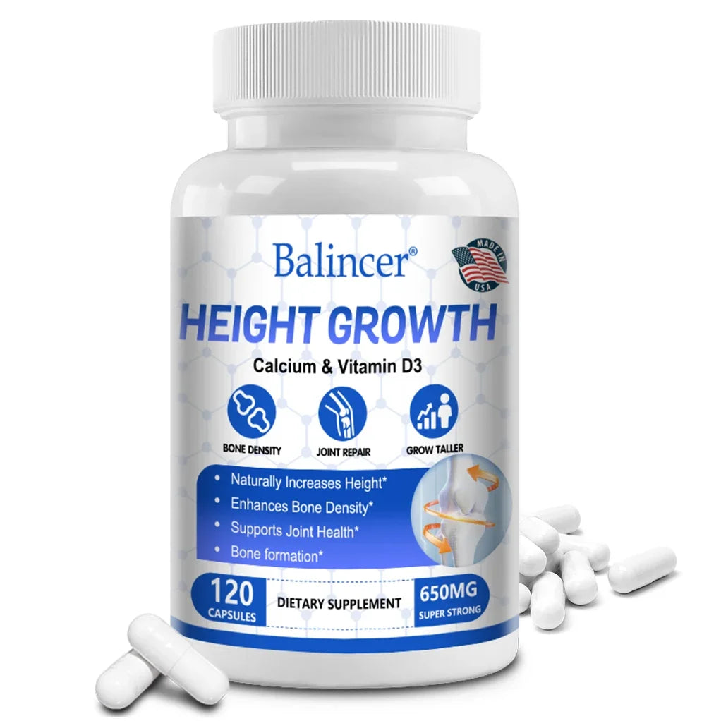 Bone & Height Support Supplement — Natural Vitamin D3 Formula